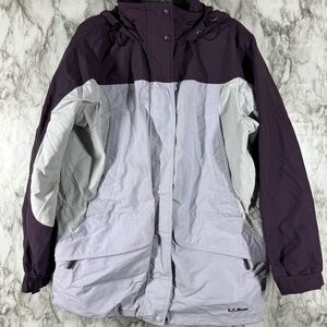 VTG L.L Bean Jacket Women Medium Full Zip Snap Ski Rain Outdoors Nylon Parka